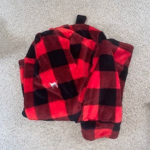 red fuzzy robe with sequin detailing from VS PINK